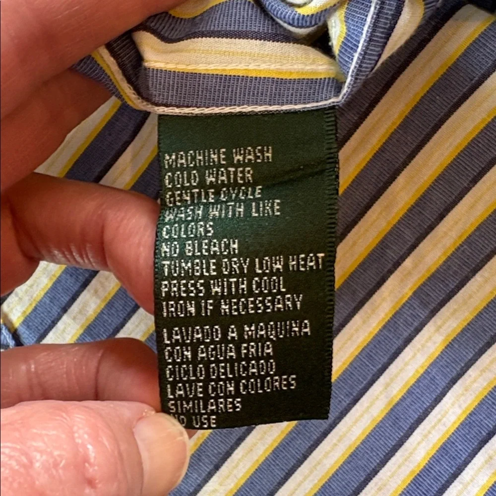 Lauren Ralph Lauren sz 2X  100% cotton long sleeve button down striped shirt - Picture 7 of 8